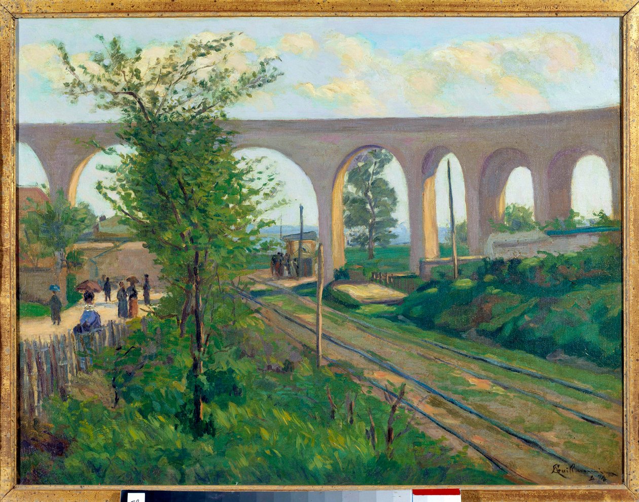 Akvedukten i Arcueil, järnvägslinjen i Sceaux av Jean Baptiste Armand Guillaumin
