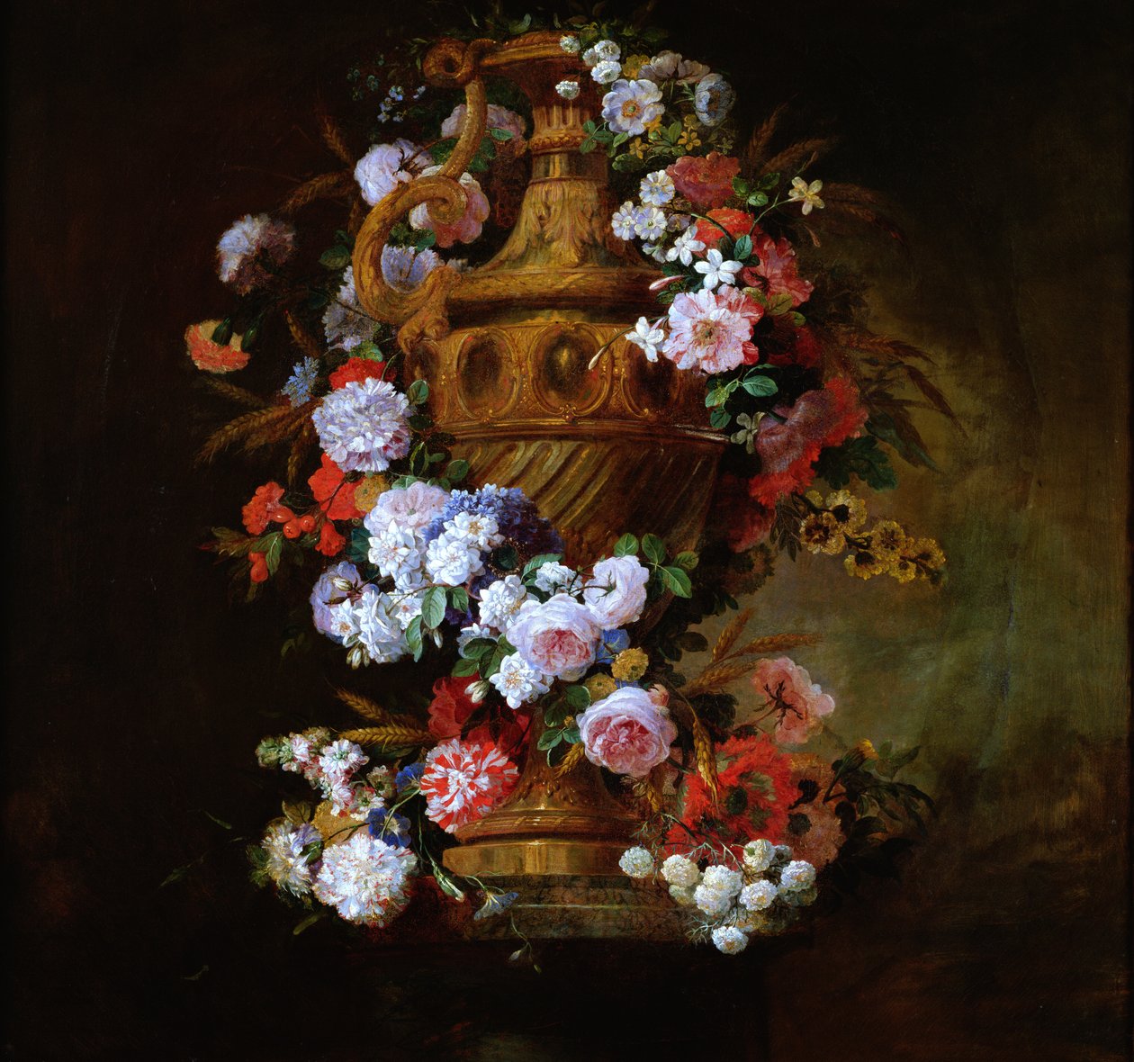 Vas omgiven av en krans av blommor av Jean Baptiste Belin de Fontenay