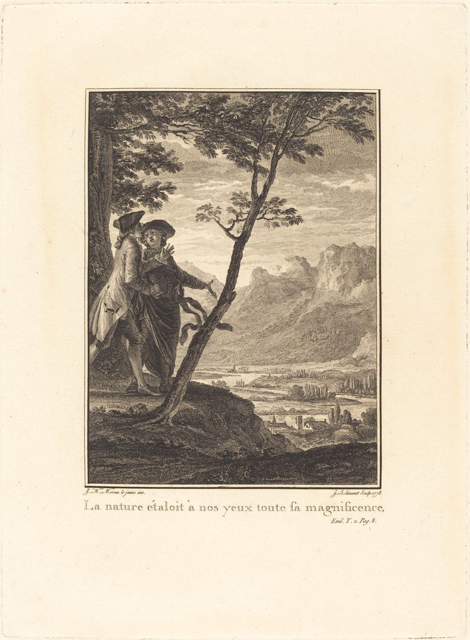 Naturen visade för våra ögon all sin storhet av Jean Baptiste Blaise Simonet after Jean Michel Moreau