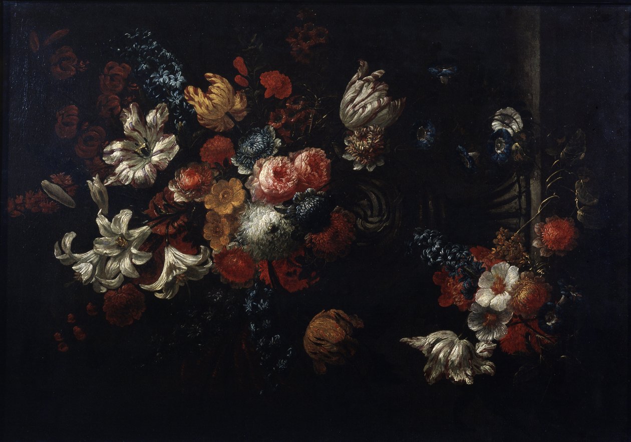""Bukettens stilleben"" (Blommor) Målning av Jan Baptiste Bosschaert (1667-1746) Privata samlingar från 1700-talet av Pushkin-museet, Moskva av Jean Baptiste Bosschaert