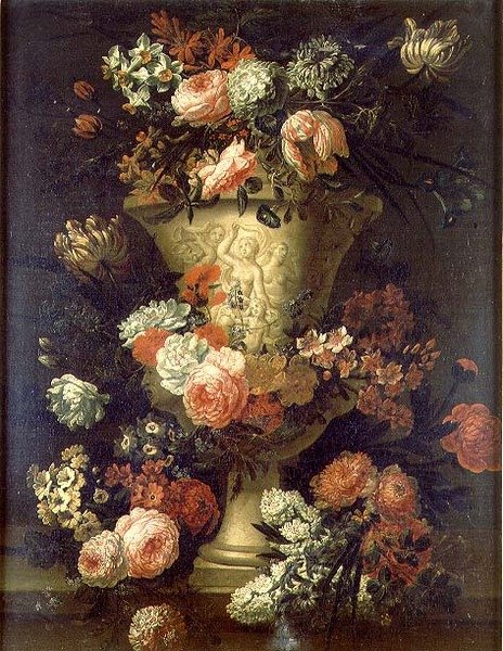 Tulpaner, pioner och andra blommor av Jean Baptiste Bosschaert