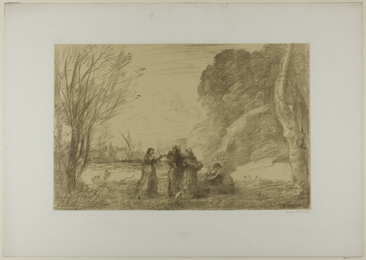 En familj på Terracina av Jean Baptiste Camille Corot