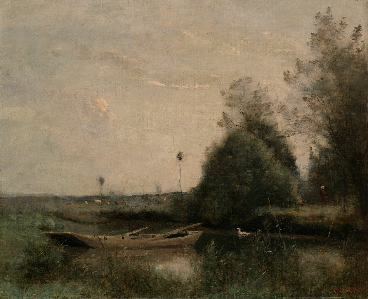En damm i Mortain av Jean Baptiste Camille Corot