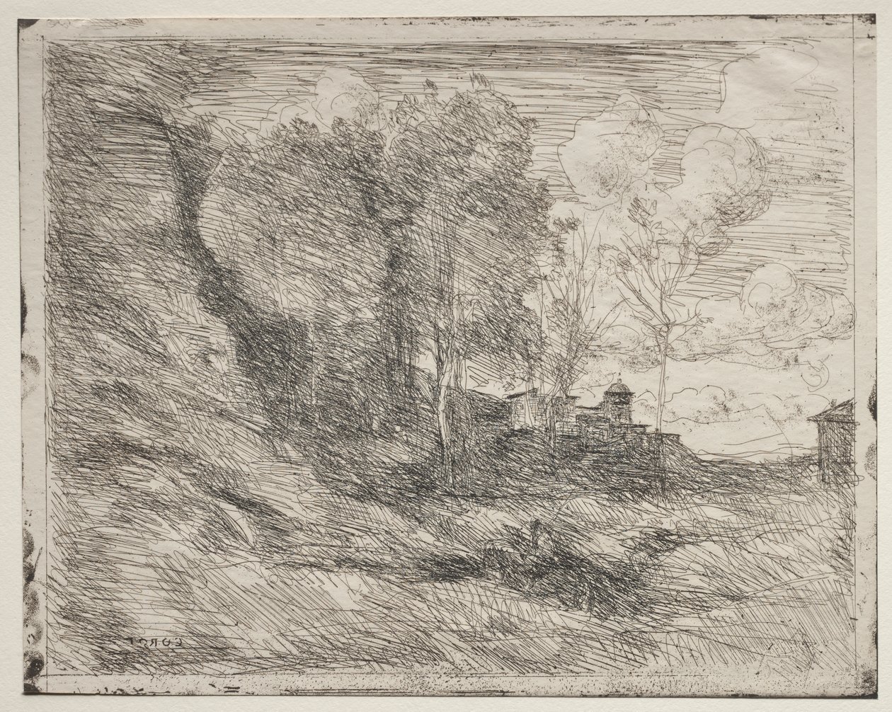 En souvenir från Ostia av Jean Baptiste Camille Corot
