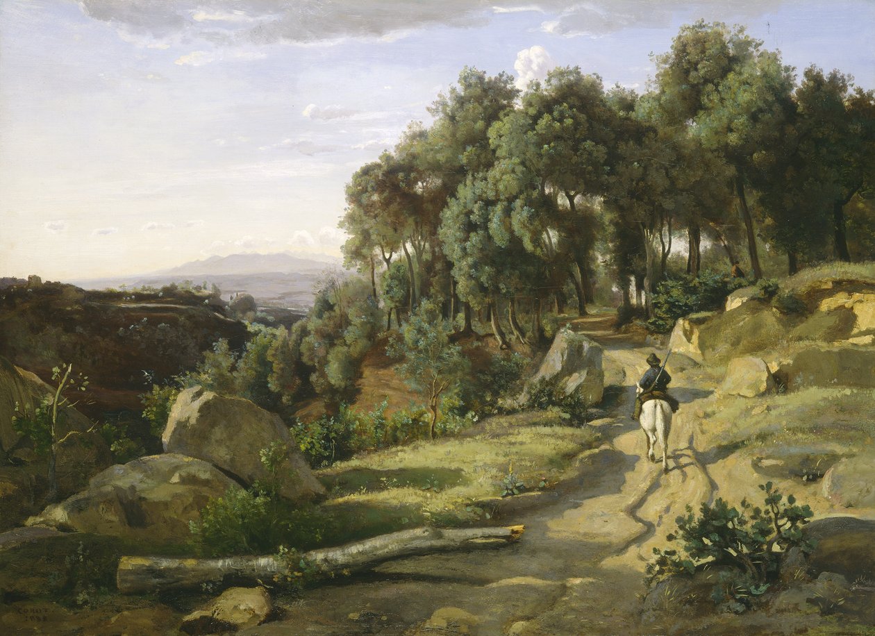 En utsikt nära Volterra av Jean Baptiste Camille Corot