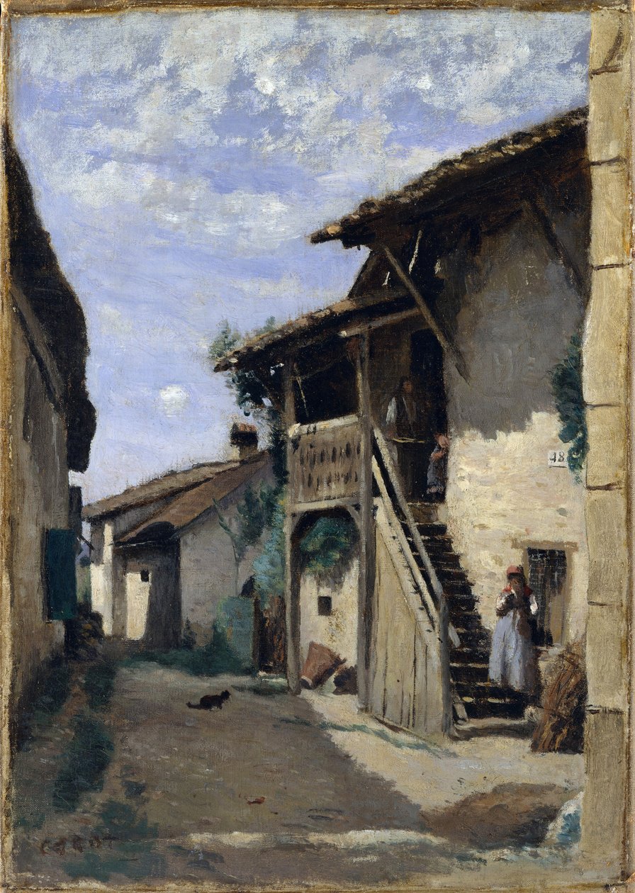 A Village Street: Dardagny, 1852, 1857 eller 1863. av Jean Baptiste Camille Corot