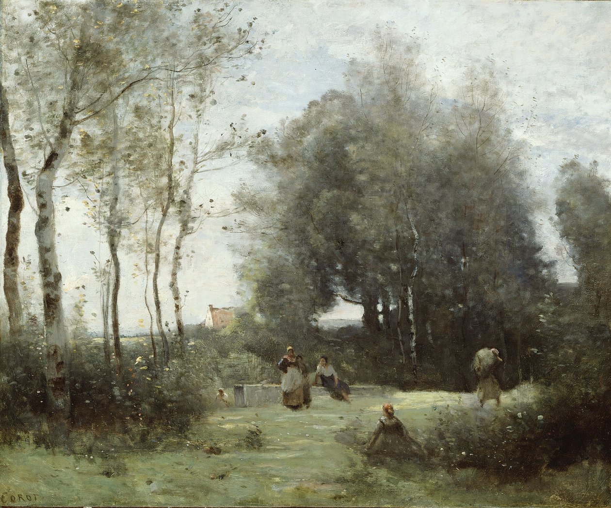 Arleux-Palluel, The Bridge of Trysts, 187172. av Jean Baptiste Camille Corot