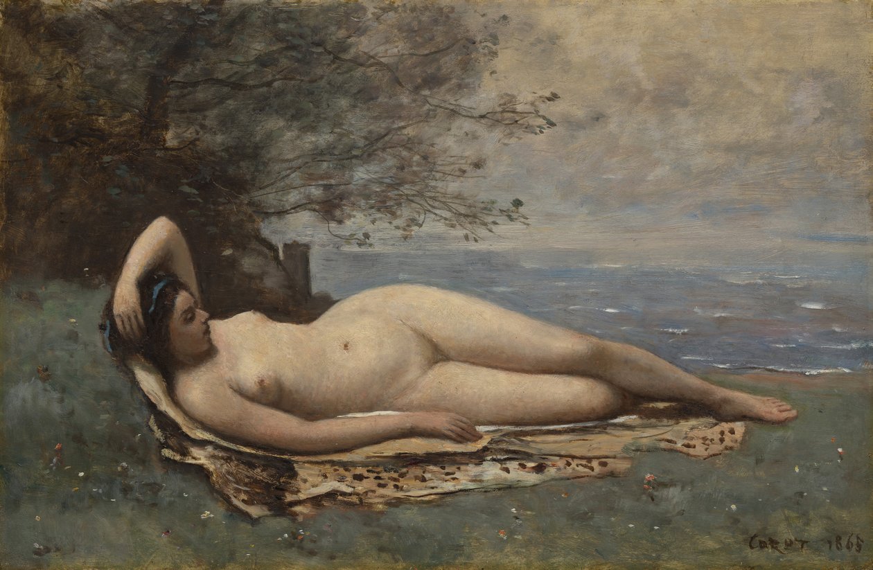 Bacchante vid havet, 1865. av Jean Baptiste Camille Corot