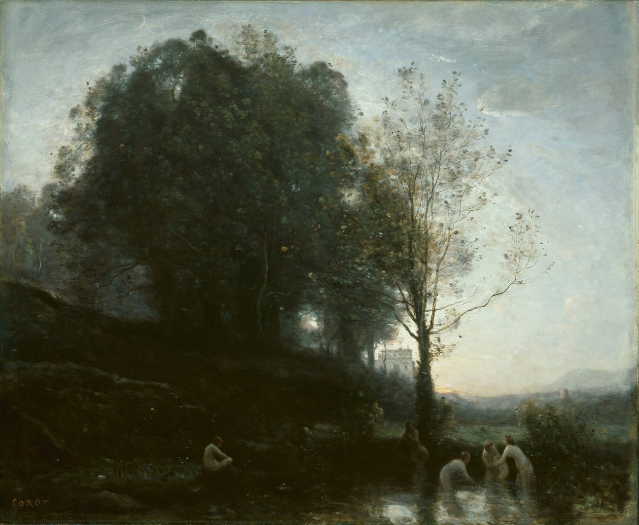 Badande nymfer och barn, 185560. av Jean Baptiste Camille Corot