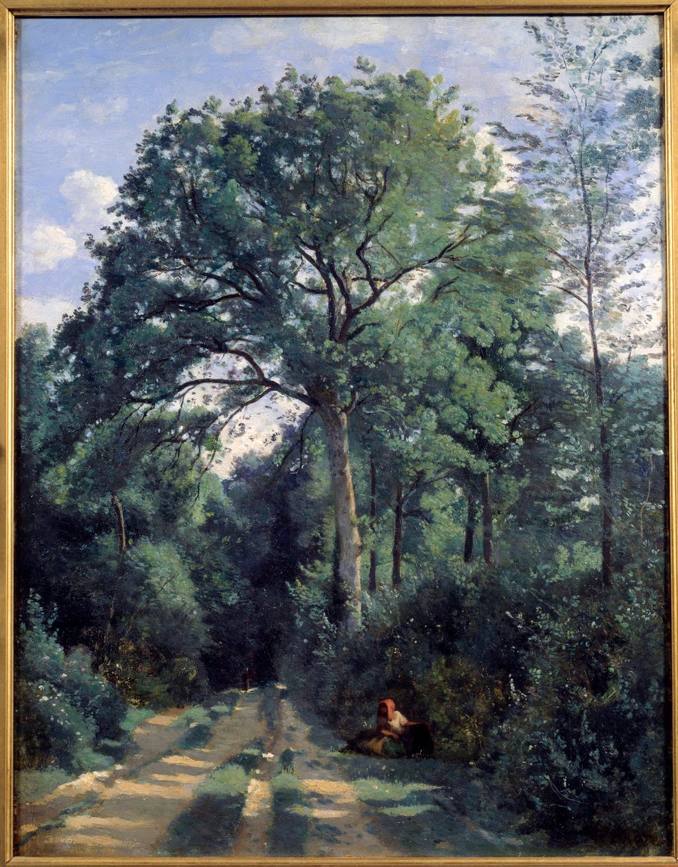 Staden Avray, Entring the Wood med Coach-målning av Camille Corot (1796-1875) 1924 Edinburgh, National Gallery av Jean Baptiste Camille Corot