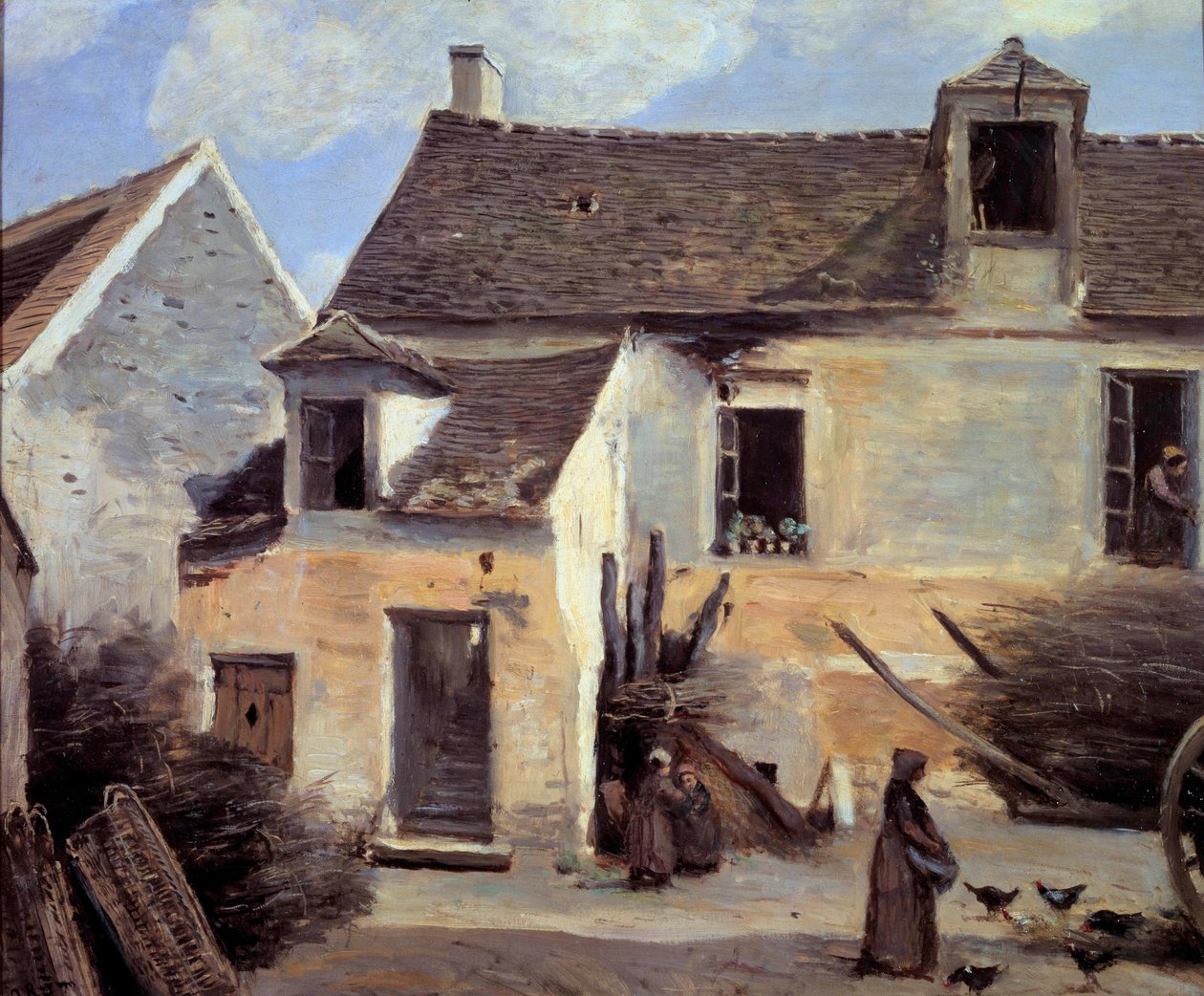 Gården till ett bondehus nära Paris Målning av Camille Corot (1796-1875) 1800-talets sön. 0,46x0,56 m Paris, Musee d