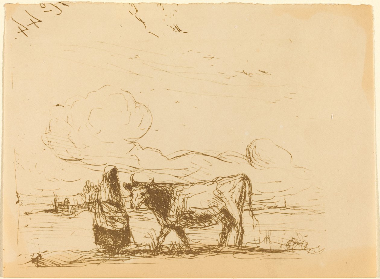 Ko och dess skötare av Jean Baptiste Camille Corot