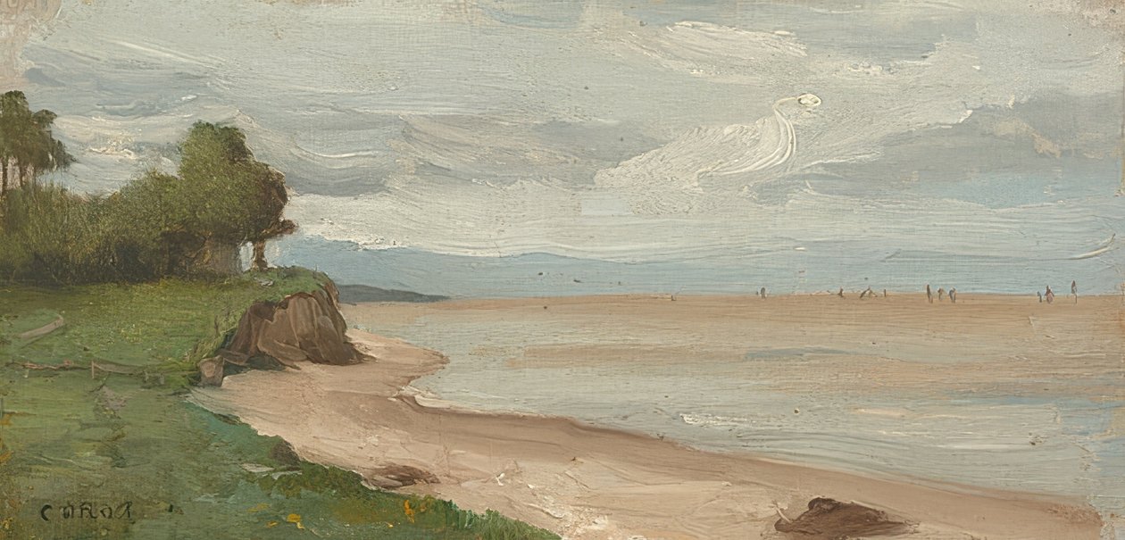 Stranden vid Etretat. Omkring 1872 av Jean Baptiste Camille Corot