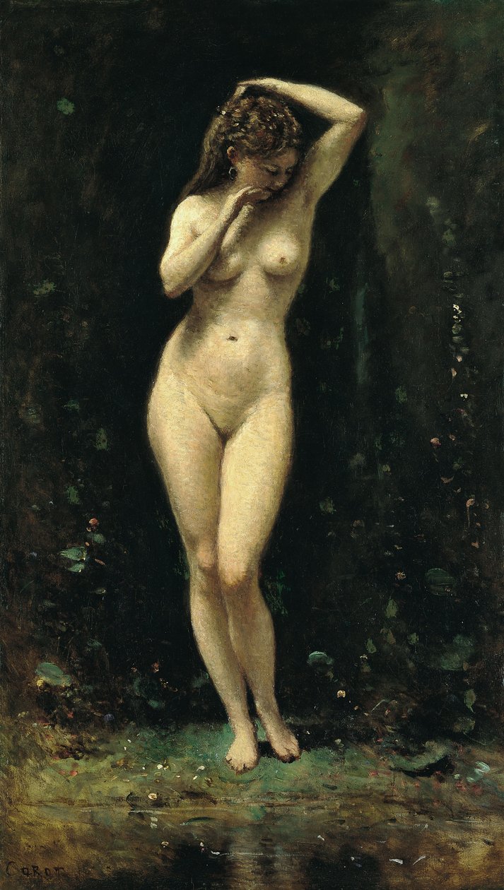 Diana som badar fontänen av Jean Baptiste Camille Corot