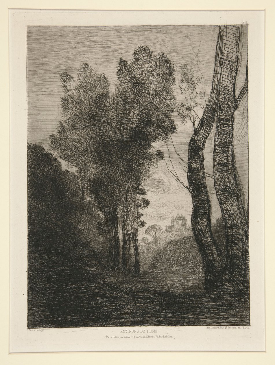 Environs de Rome (nära Rom) av Jean Baptiste Camille Corot