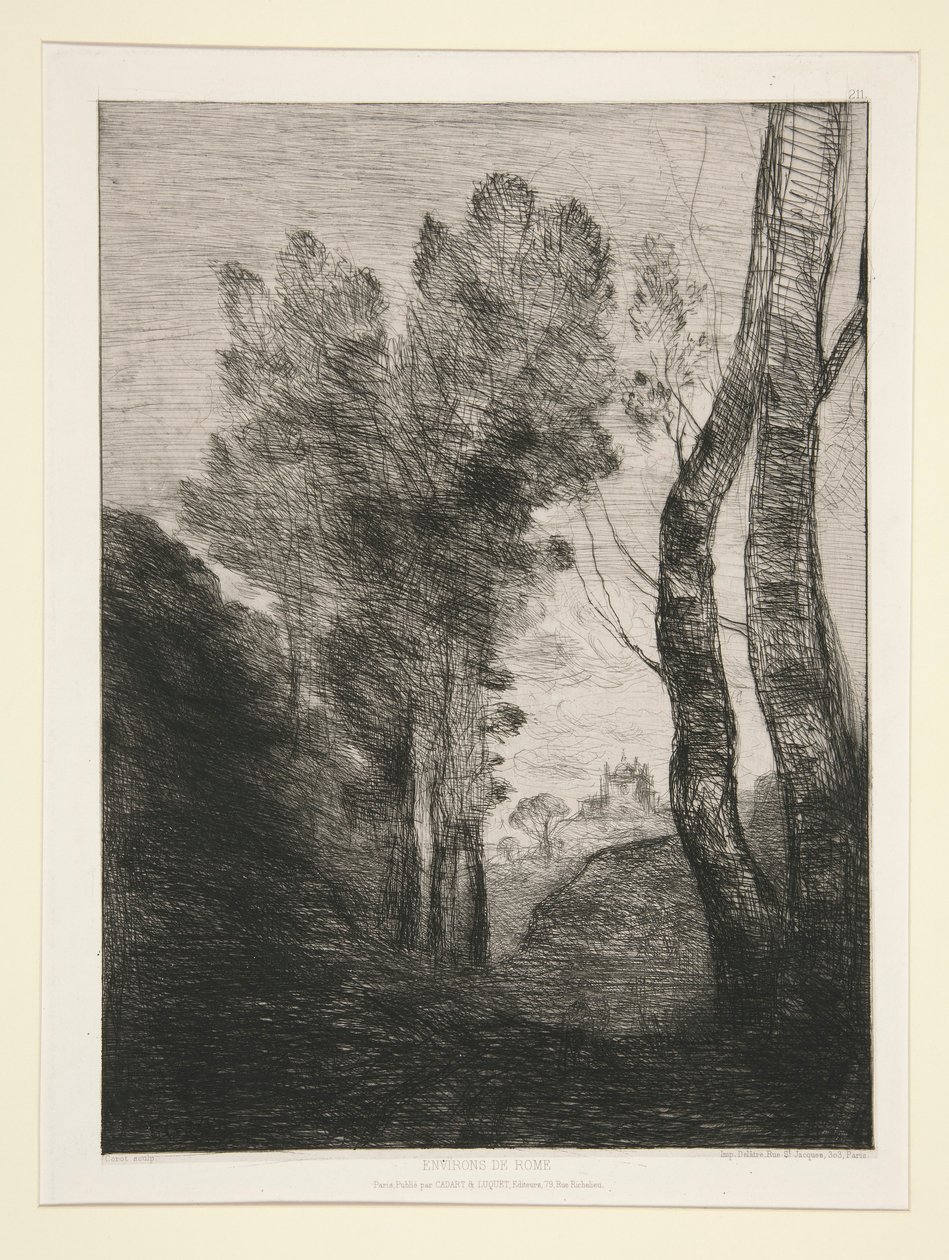 Environs de Rome (nära Rom) av Jean Baptiste Camille Corot