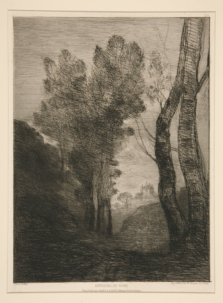 Environs de Rome (nära Rom) av Jean Baptiste Camille Corot
