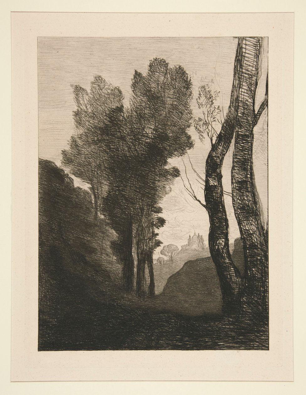 Environs de Rome (nära Rom) av Jean Baptiste Camille Corot