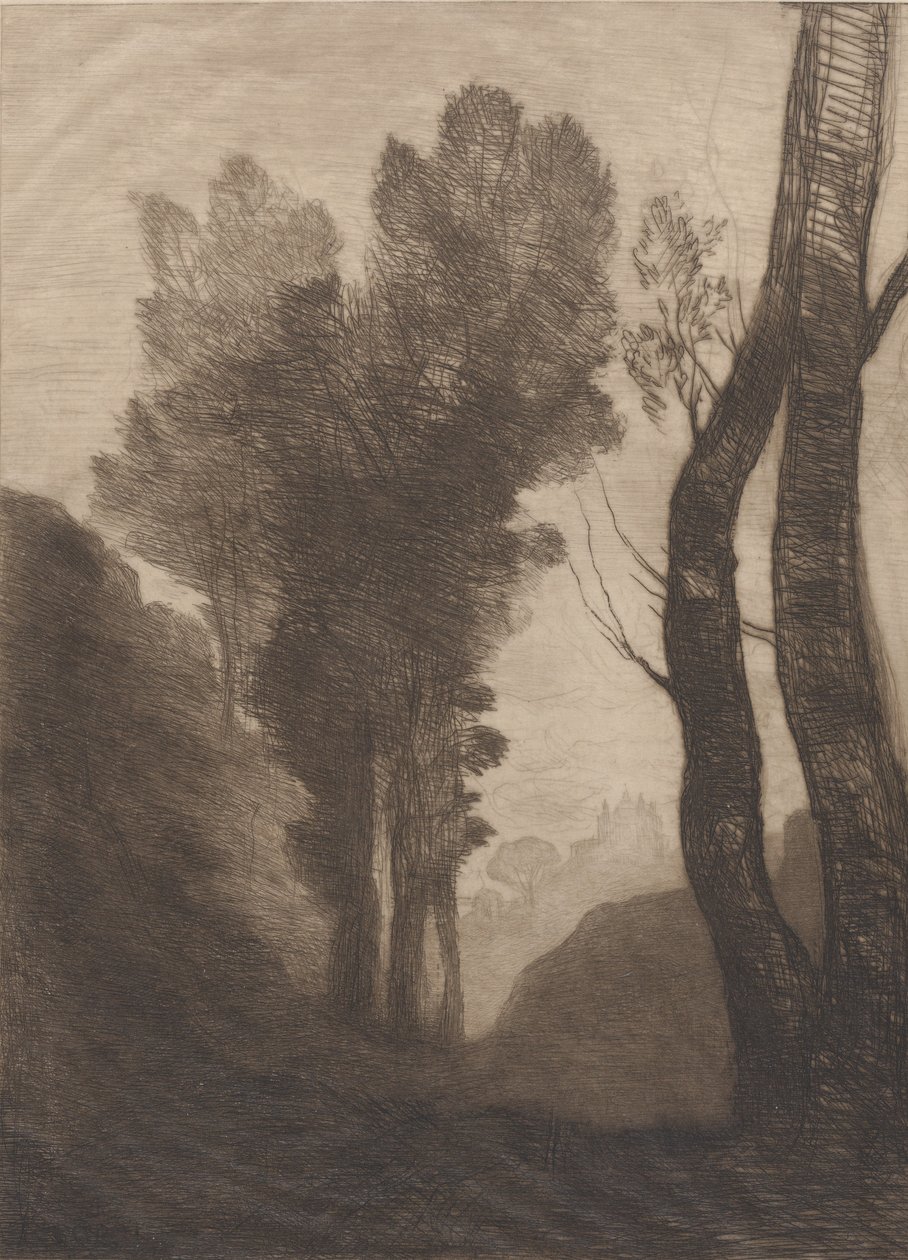 Roms omgivningar, 1866. av Jean Baptiste Camille Corot