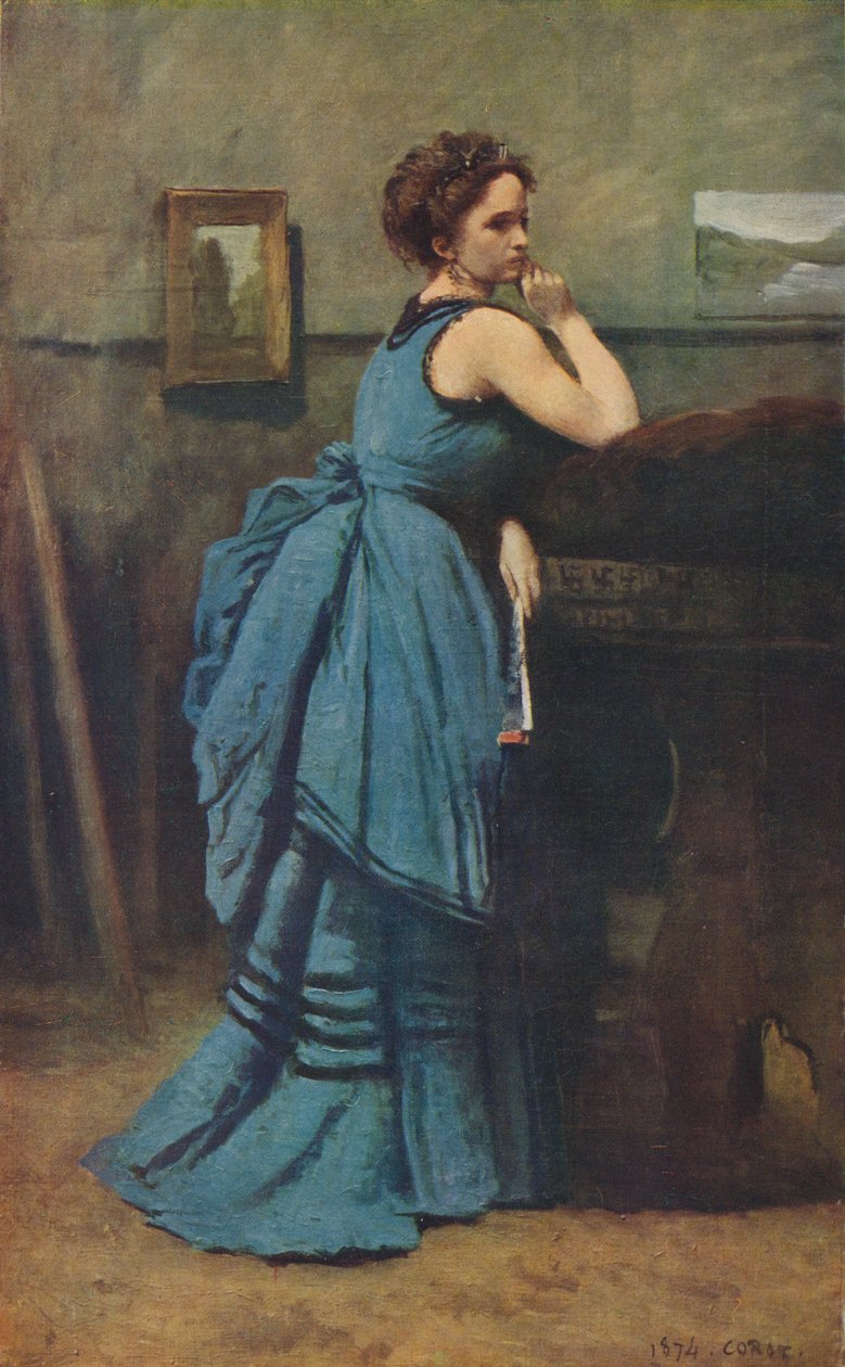 Kvinna i blått, 1874, 1939 av Jean Baptiste Camille Corot