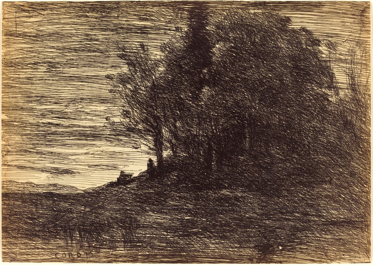 Eremitens skogar Eremitens skogen, 1858. av Jean Baptiste Camille Corot