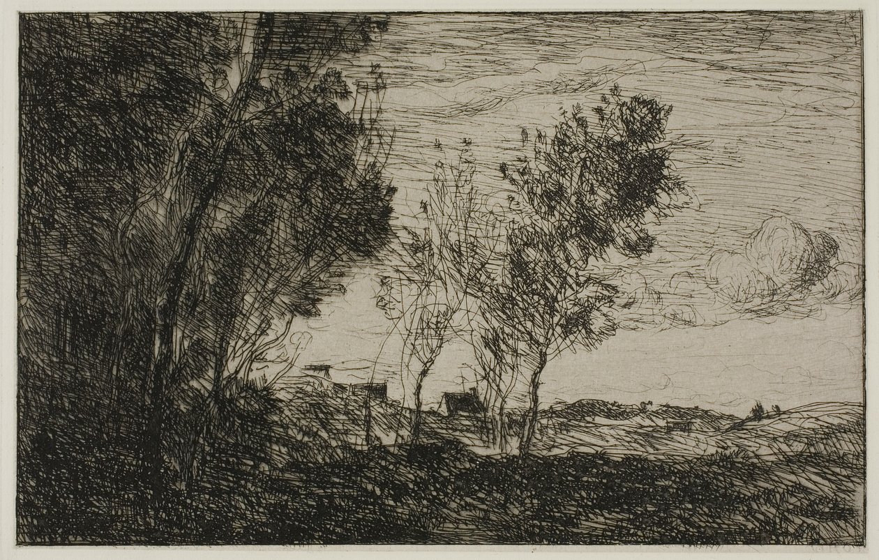 In the Dunes: Souvenir of the Woods of the Hague av Jean Baptiste Camille Corot