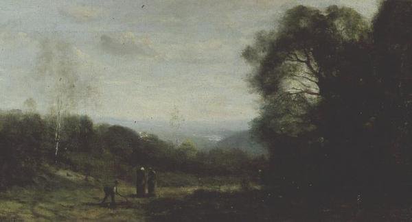I kullarna ovanför Ville DAvray av Jean Baptiste Camille Corot