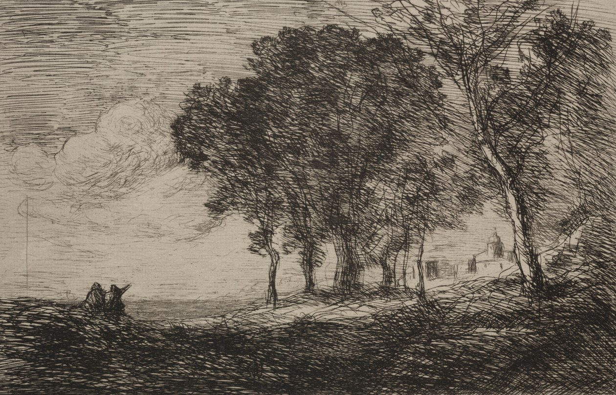 Italienskt landskap, ca. 1865. av Jean Baptiste Camille Corot