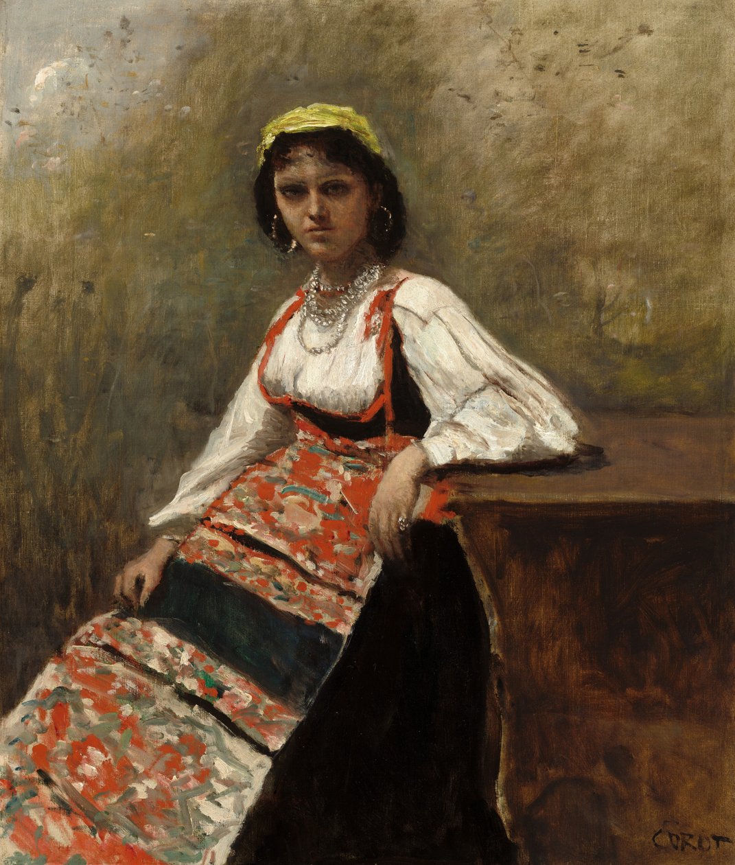 Italiensk kvinna (La Morieri) av Jean Baptiste Camille Corot
