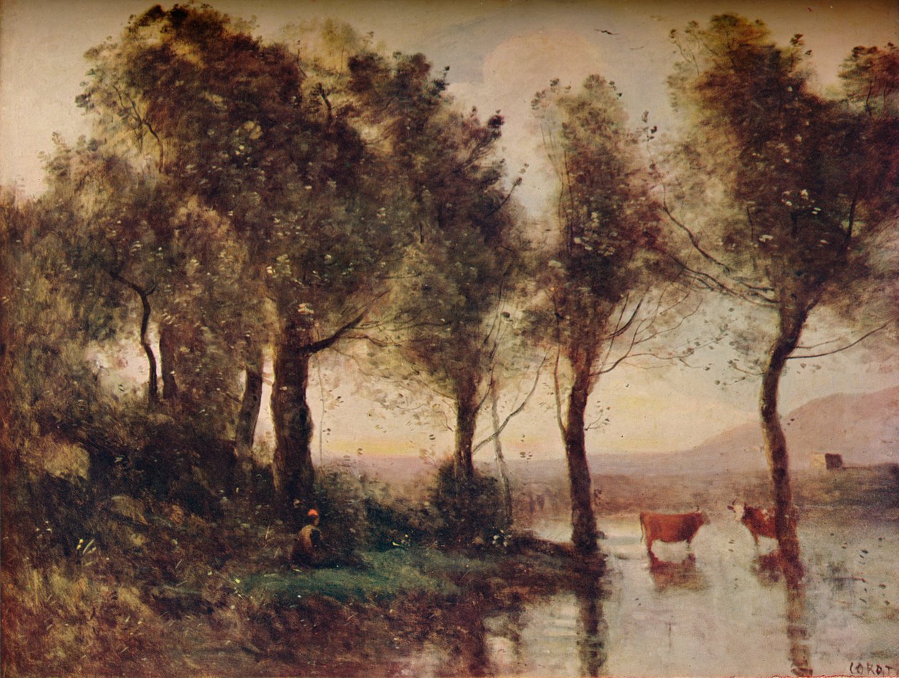 LEtang, The Ponds, 1800-talet, 1910 av Jean Baptiste Camille Corot