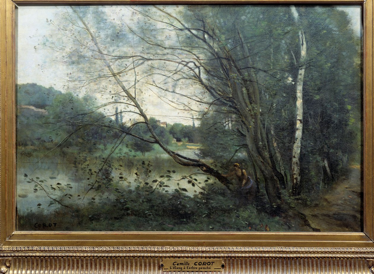 Dammen med ett slickat träd Målning av Camille Corot (1796-1875) 1800-talets Reims, Musee des Beaux Arts av Jean Baptiste Camille Corot