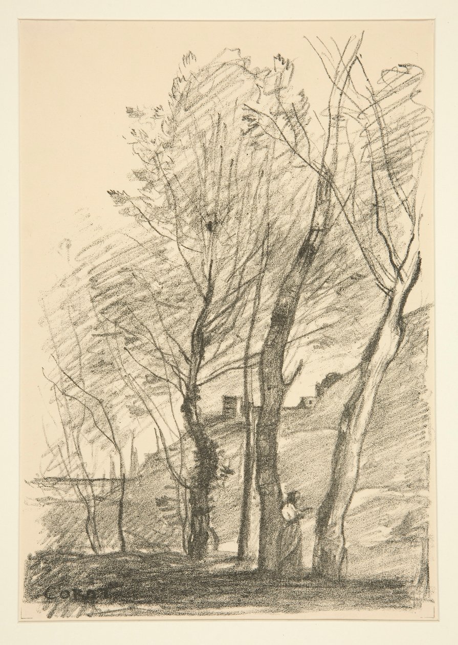 La Lecture sous les arbres (läsning under träden) av Jean Baptiste Camille Corot