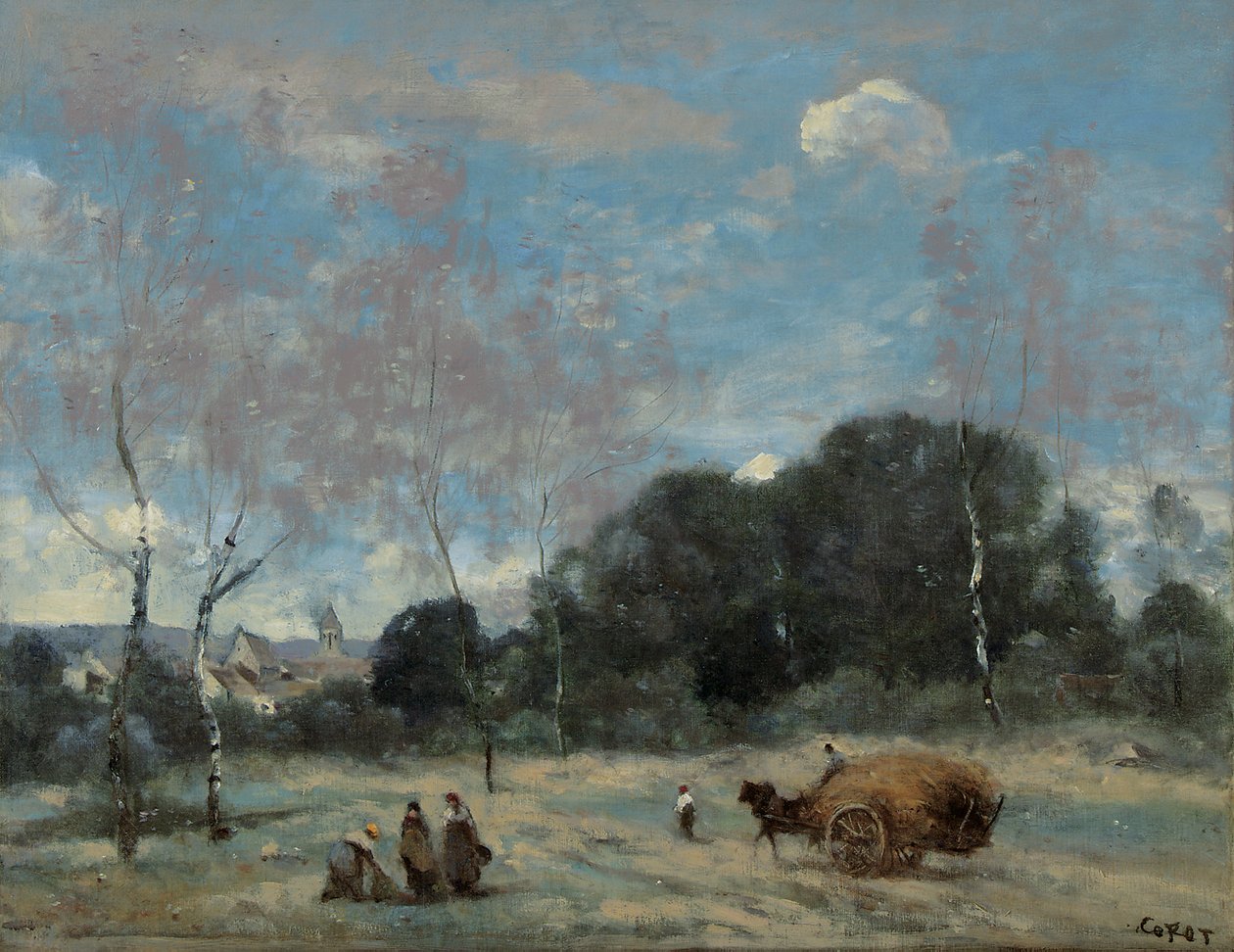 Höets återkomst till Marcoussis, 1870-74 av Jean Baptiste Camille Corot