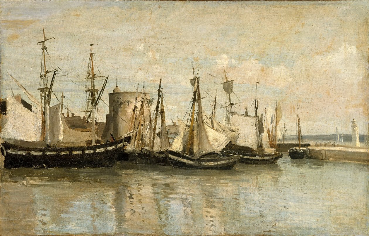 La Rochelle. Ingång till den strandade hamnen av Jean Baptiste Camille Corot