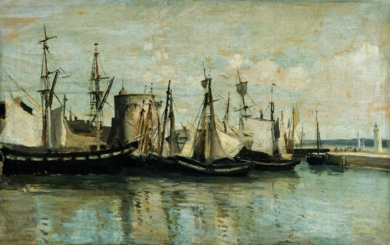 La Rochelle, ingång till torrdocka av Jean Baptiste Camille Corot
