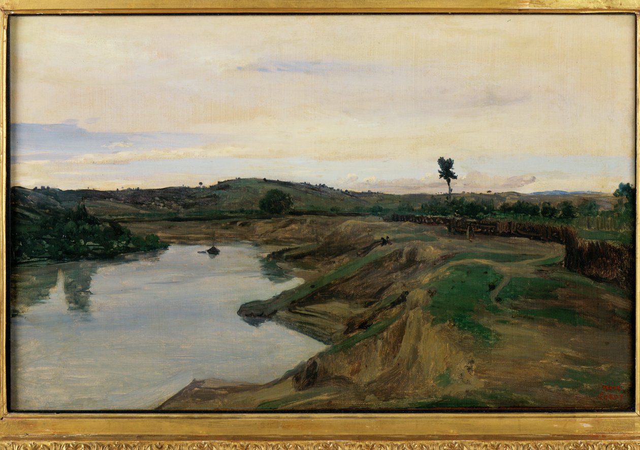 Poussin-promenaden, Roms landsbygd ... av Jean Baptiste Camille Corot
