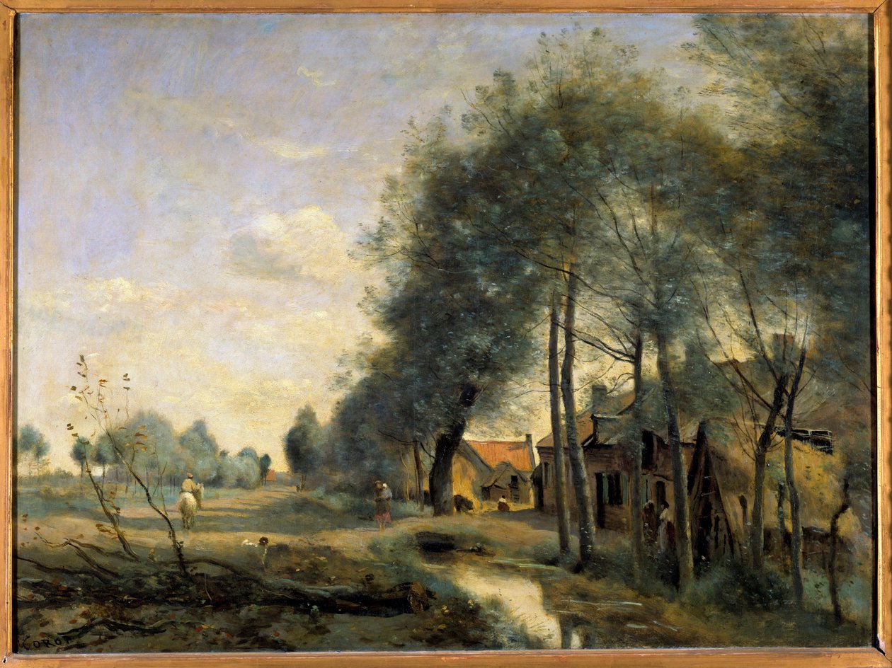 La route de Sin le Noble, nära Douai Målning av Camille Corot (1796-1875) 1800-talets sön. 0,6x0,81 m av Jean Baptiste Camille Corot