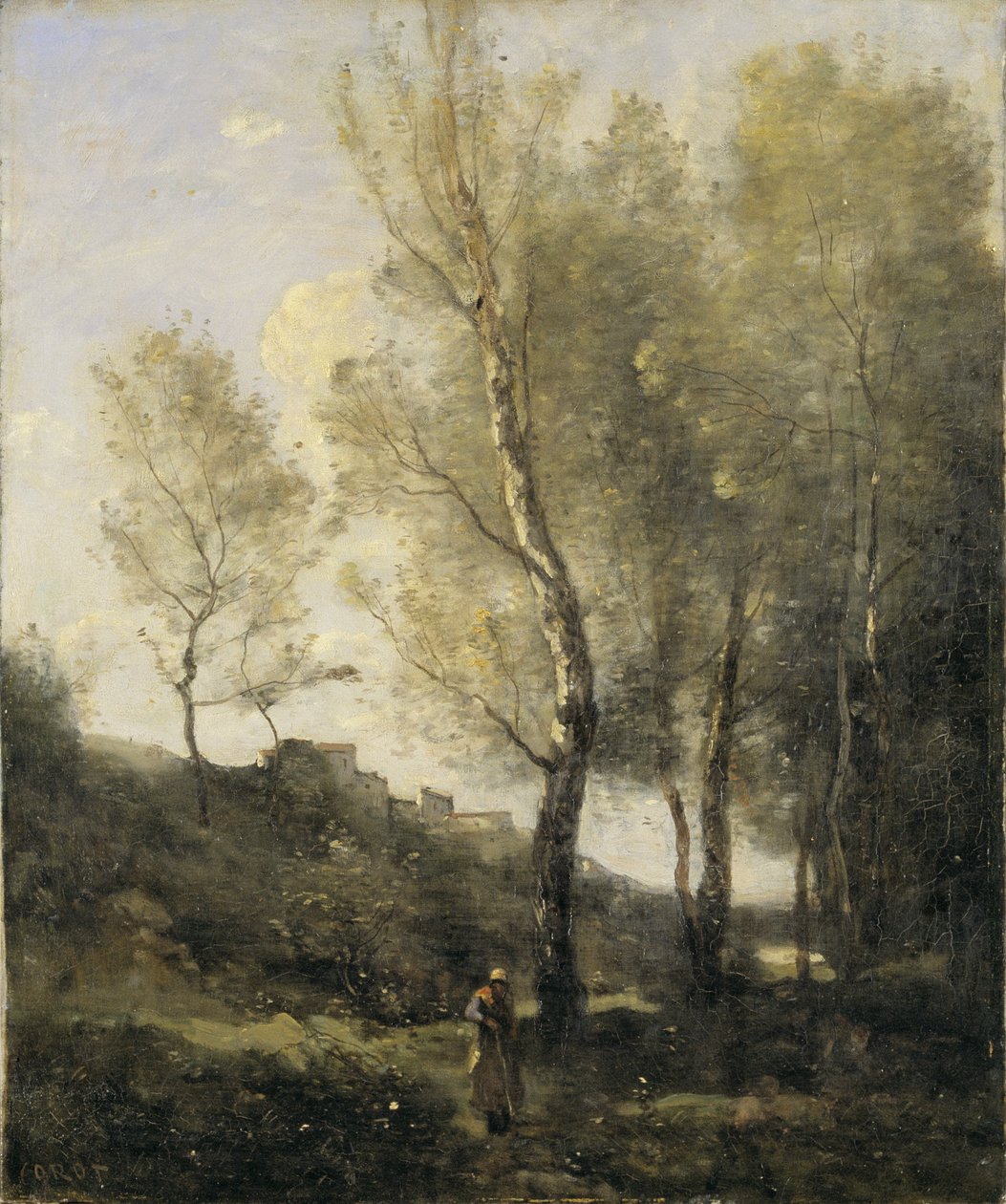Landskap med poppel av Jean Baptiste Camille Corot