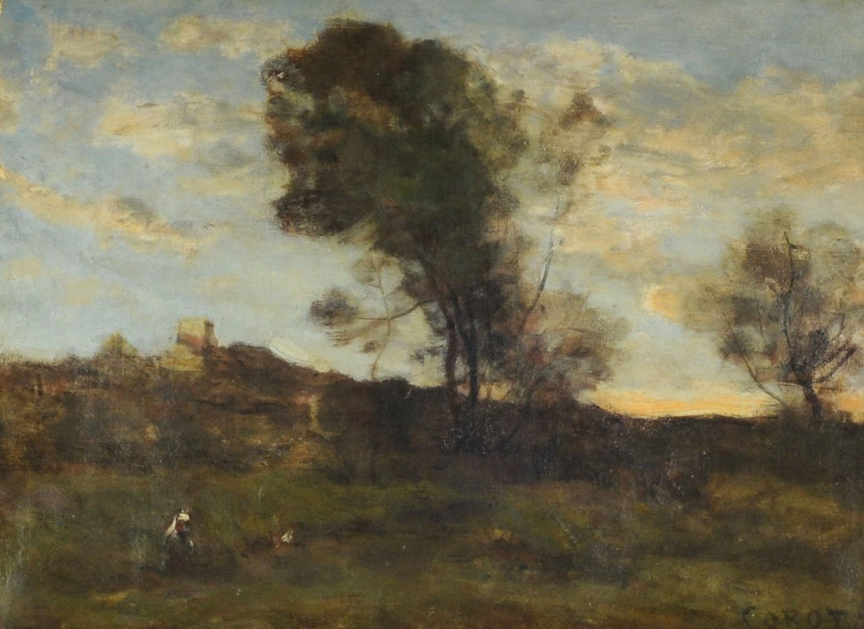Last Sun Rays, ca 1870 (olja på duk) av Jean Baptiste Camille Corot