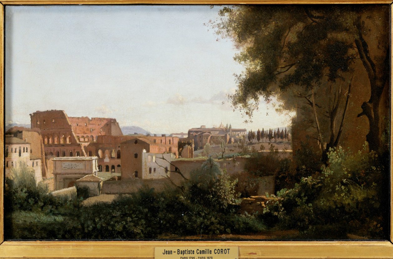 Le Colisee vu des jardins Farnese - Collosseum, sett från Farnese-trädgårdarna ... av Jean Baptiste Camille Corot