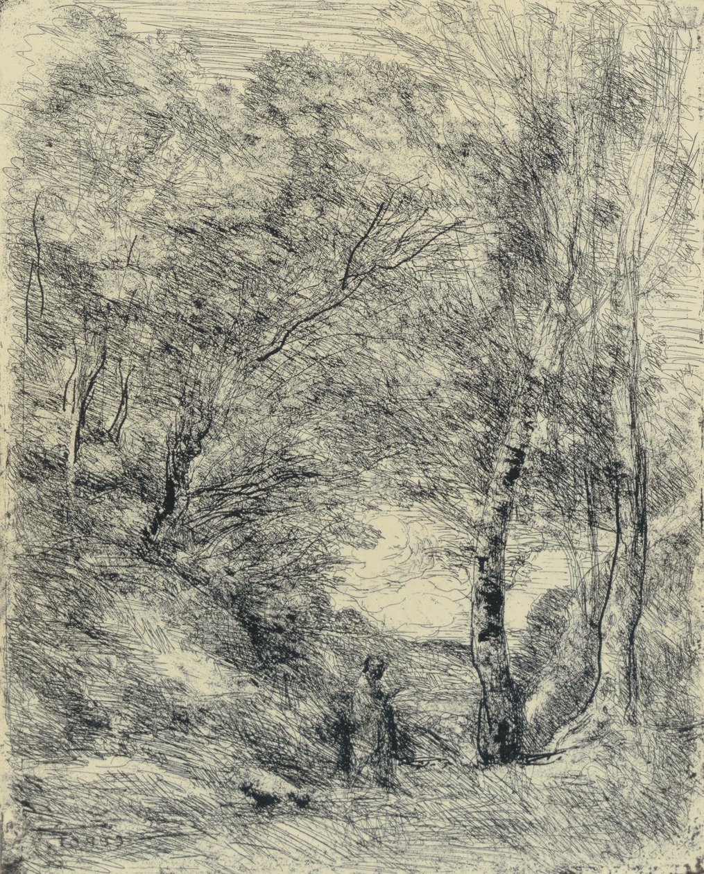 Horaces trädgård av Jean Baptiste Camille Corot