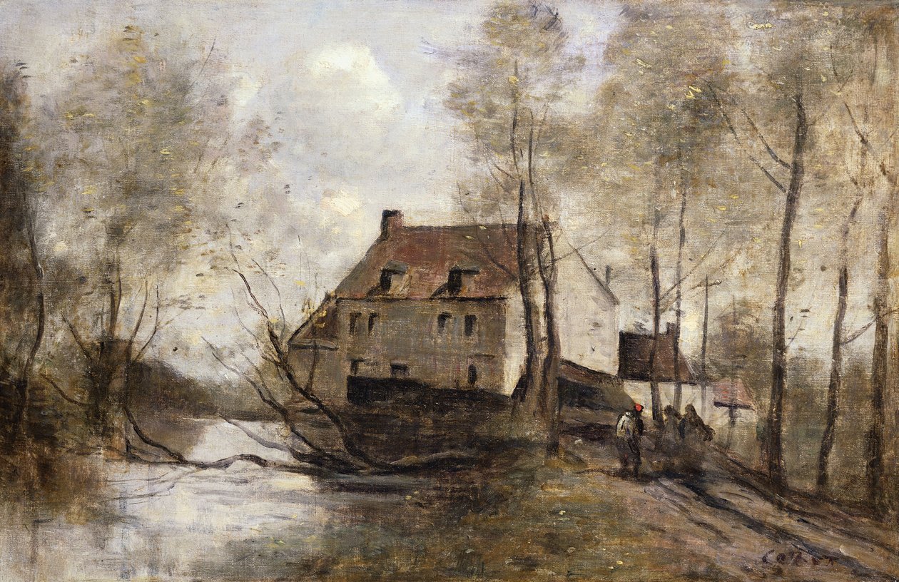 Le Moulin Brule, Planque, nära Douai av Jean Baptiste Camille Corot