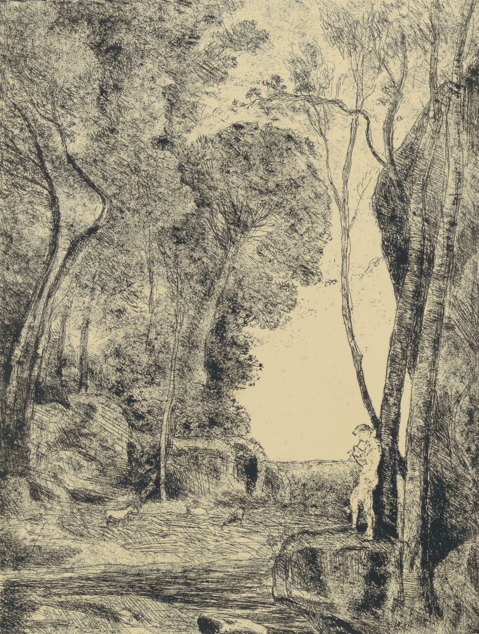 Den lilla fåraherden, 1:a panelen av Jean Baptiste Camille Corot