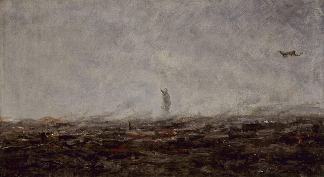 Le Rêve: Paris i brand, september 1870, 1870 (olja på duk) av Jean Baptiste Camille Corot