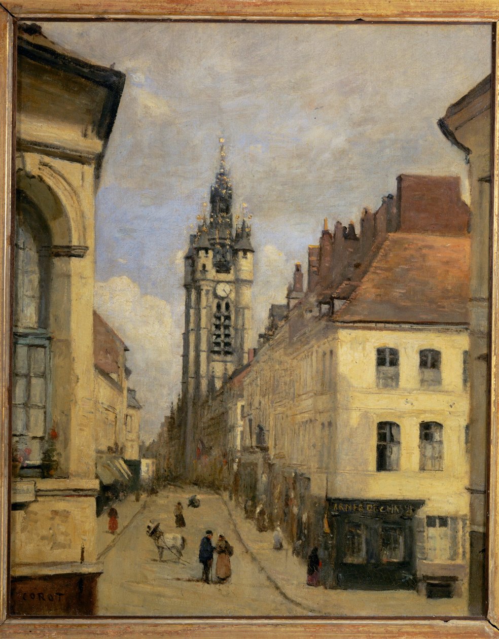 Klocktornet i Douai ... av Jean-Baptiste-Camille Corot