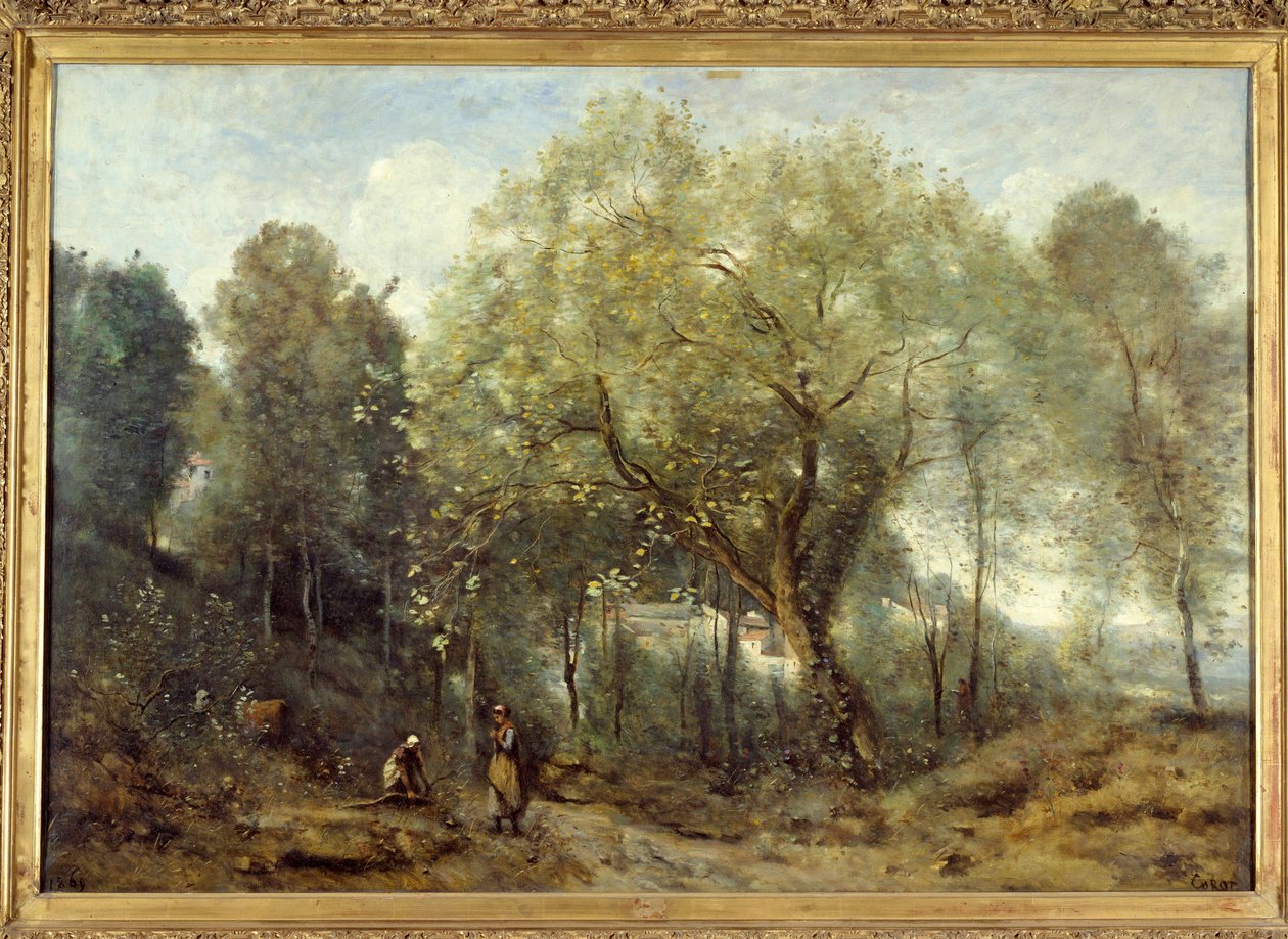 Le catalpa, souvenir från staden Avray Målning av Camille Corot (1796-1875) 1869 Sön. 0,93x1,33 m Paris, Musee d