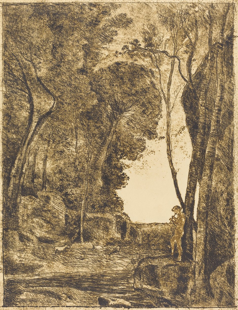 Little Shepherd, 1:a tallriken (Le Petit Berger) av Jean Baptiste Camille Corot