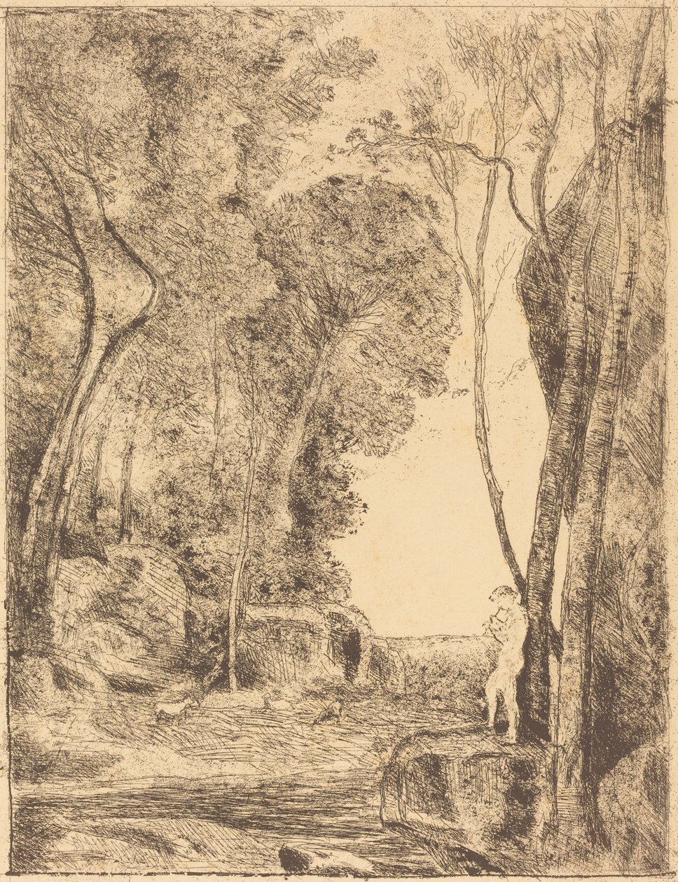 Little Shepherd, 1:a tallriken (Le Petit Berger) av Jean Baptiste Camille Corot