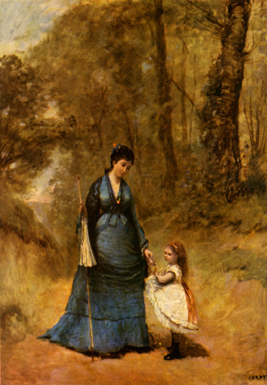 Fru och fröken Stumpf, 1872, 1934. av Jean Baptiste Camille Corot