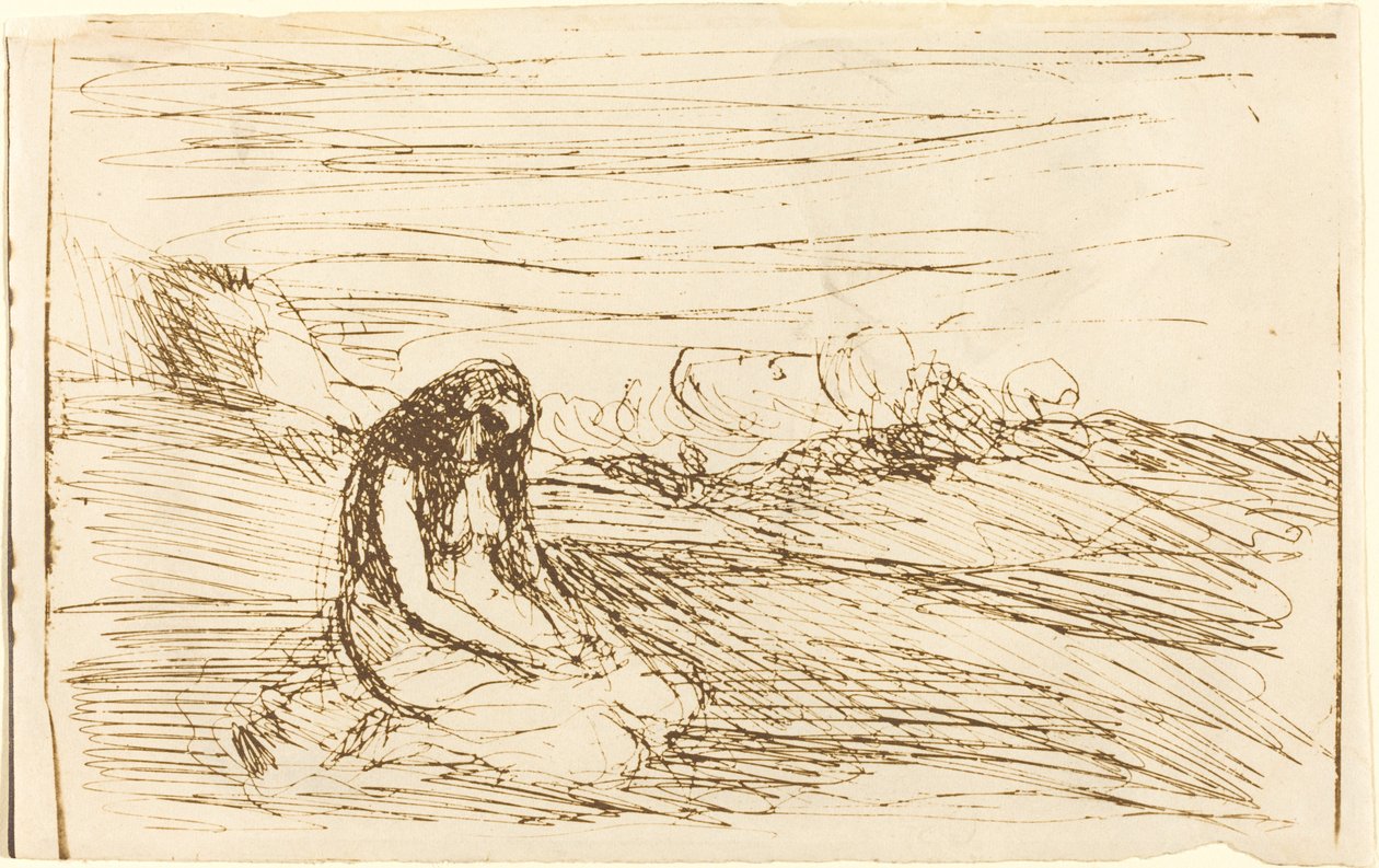 Maria Magdalena i meditation (Madeleine en meditation) av Jean Baptiste Camille Corot